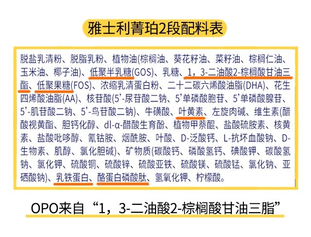 雅士利菁珀2段配料表 雅士利菁珀2段配料表