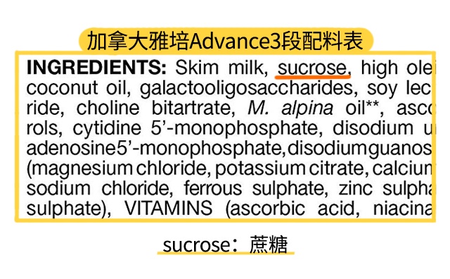 加拿大雅培Advance3段配料表 加拿大雅培Advance3段配料表