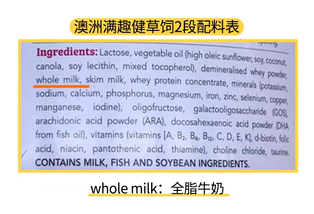 澳洲满趣健草饲1段配料表